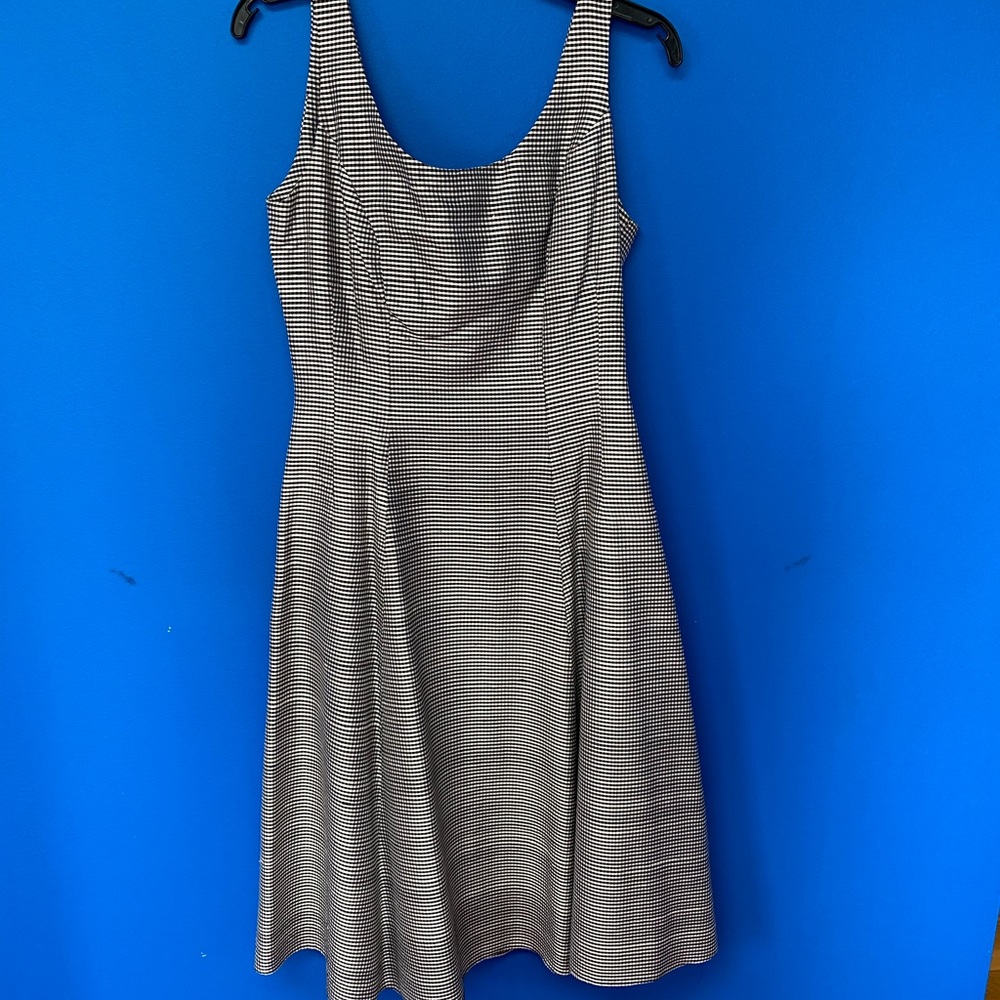 Beautiful TRIO Black & White Check Silk Dress Sz 4